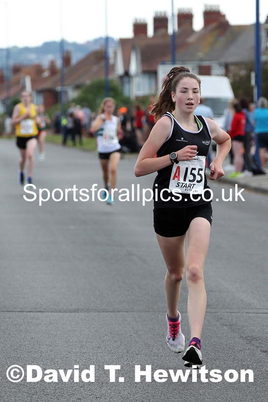Womens under-17s 2021 Northern 6 and 4 Stage and Young Athletes Road Relays, Redcar. Photo: David T. Hewitson/Sports for All Pics